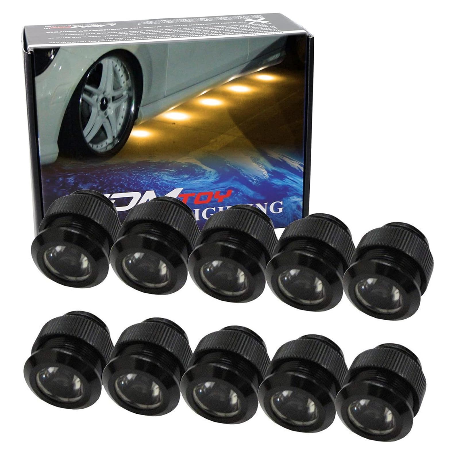 Kit de Iluminación LED Amarillo iJDMTOY 10 Piezas 30W Universal