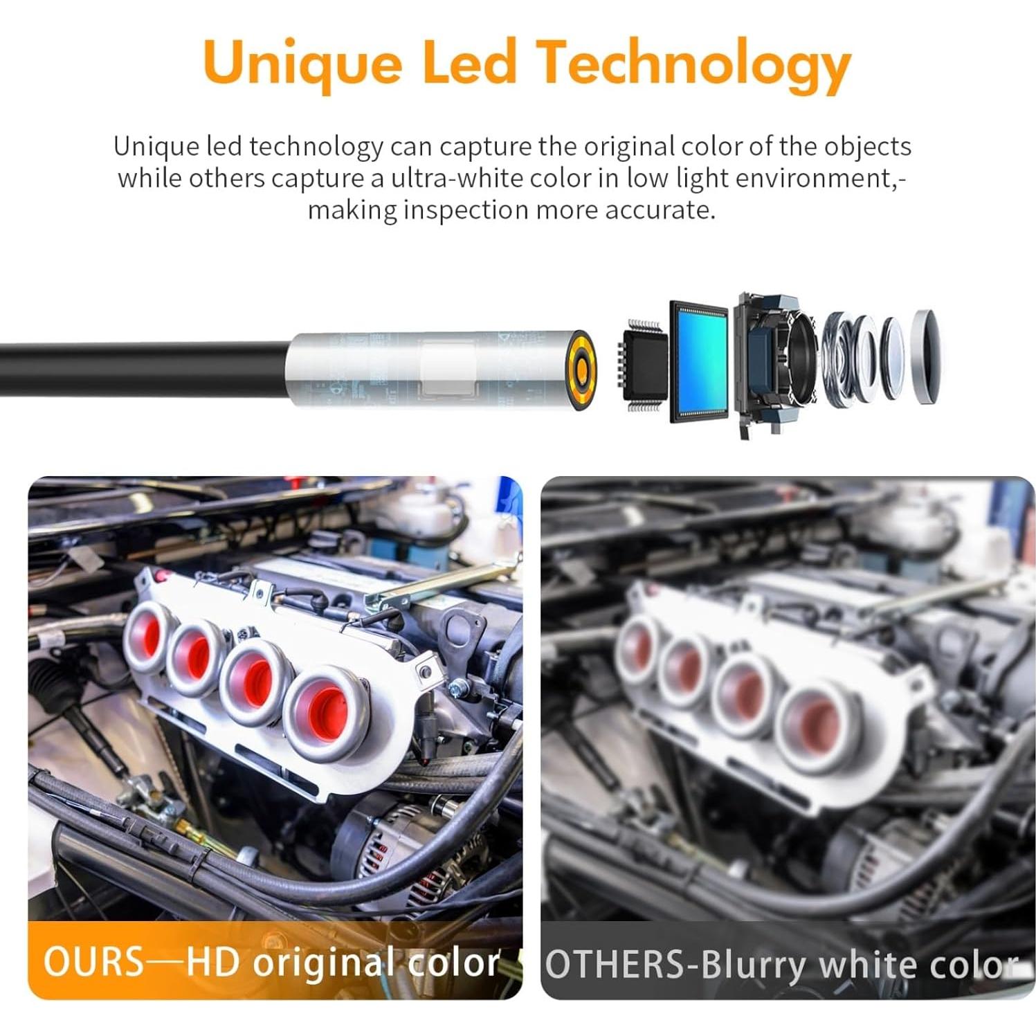 Endoscopio 3 en 1 Walfront 3.9mm HD USB Tipo C 1m