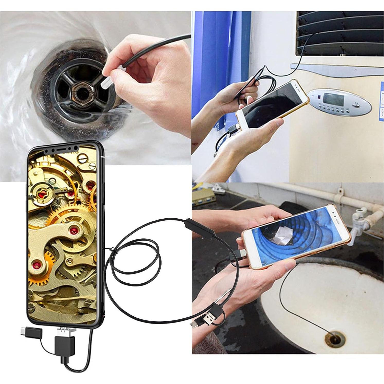 Endoscopio 3 en 1 Walfront 3.9mm HD USB Tipo C 1m