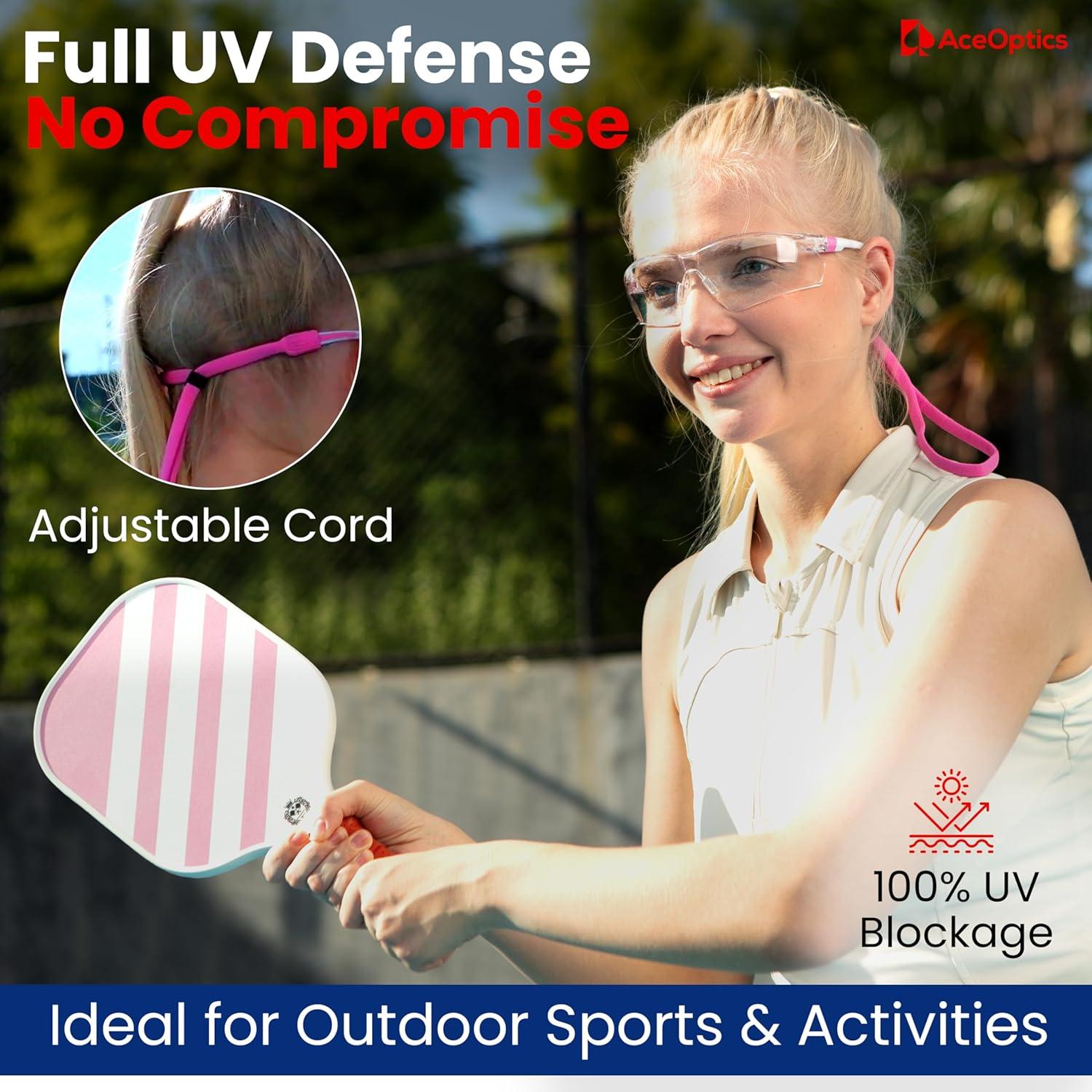 Gafas de Seguridad AceOptics ANSI Z87 Rosa Lentes Anti-Niebla