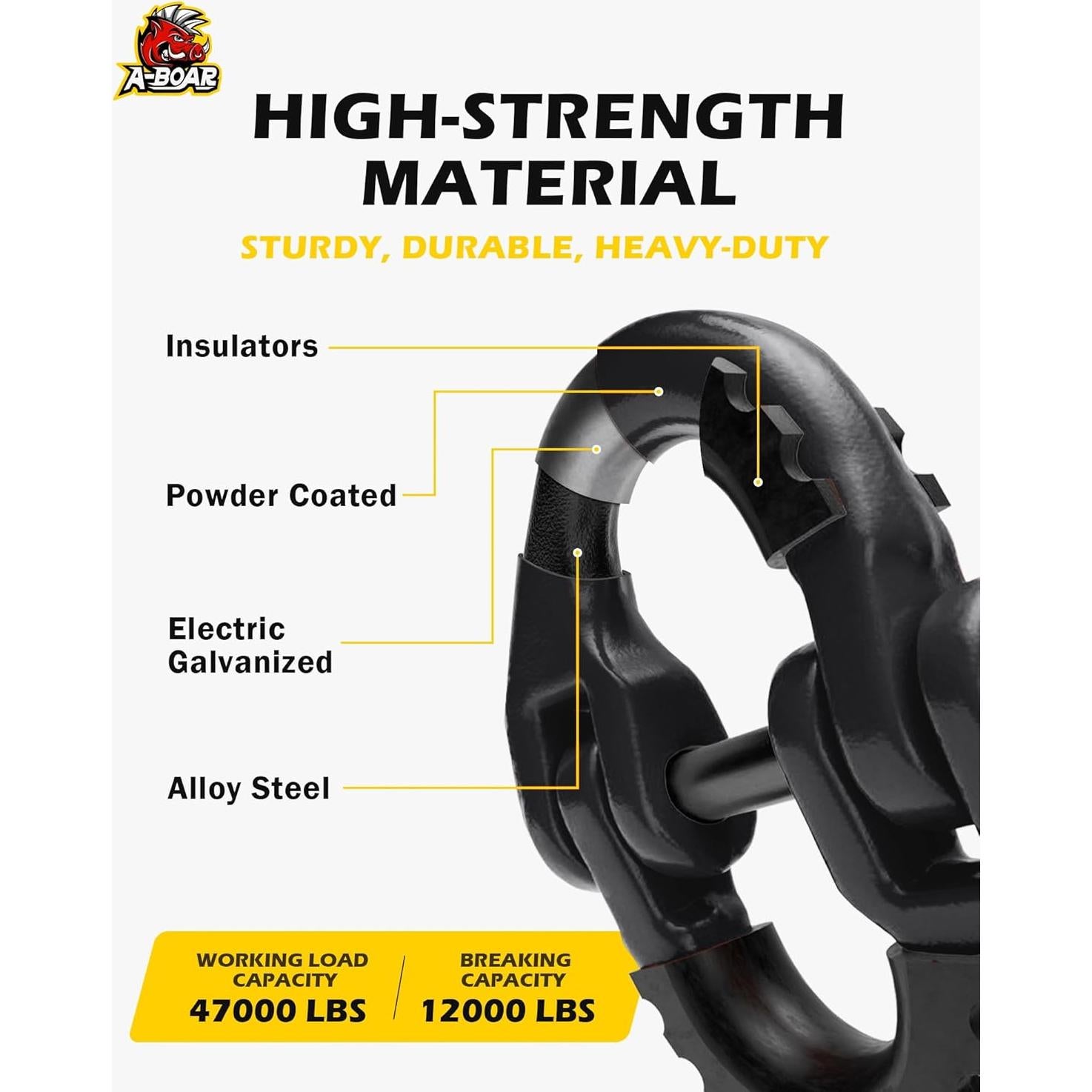 Conector de Cadena de Seguridad A-BOAR 2pack 5,443 kg Negro