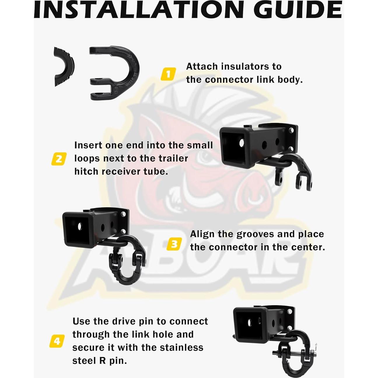 Conector de Cadena de Seguridad A-BOAR 2pack 5,443 kg Negro