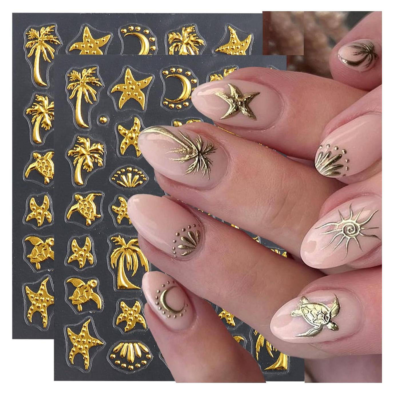 Calcomanías de Uñas 5D Relieve Verano FBABFBUO 2PCS