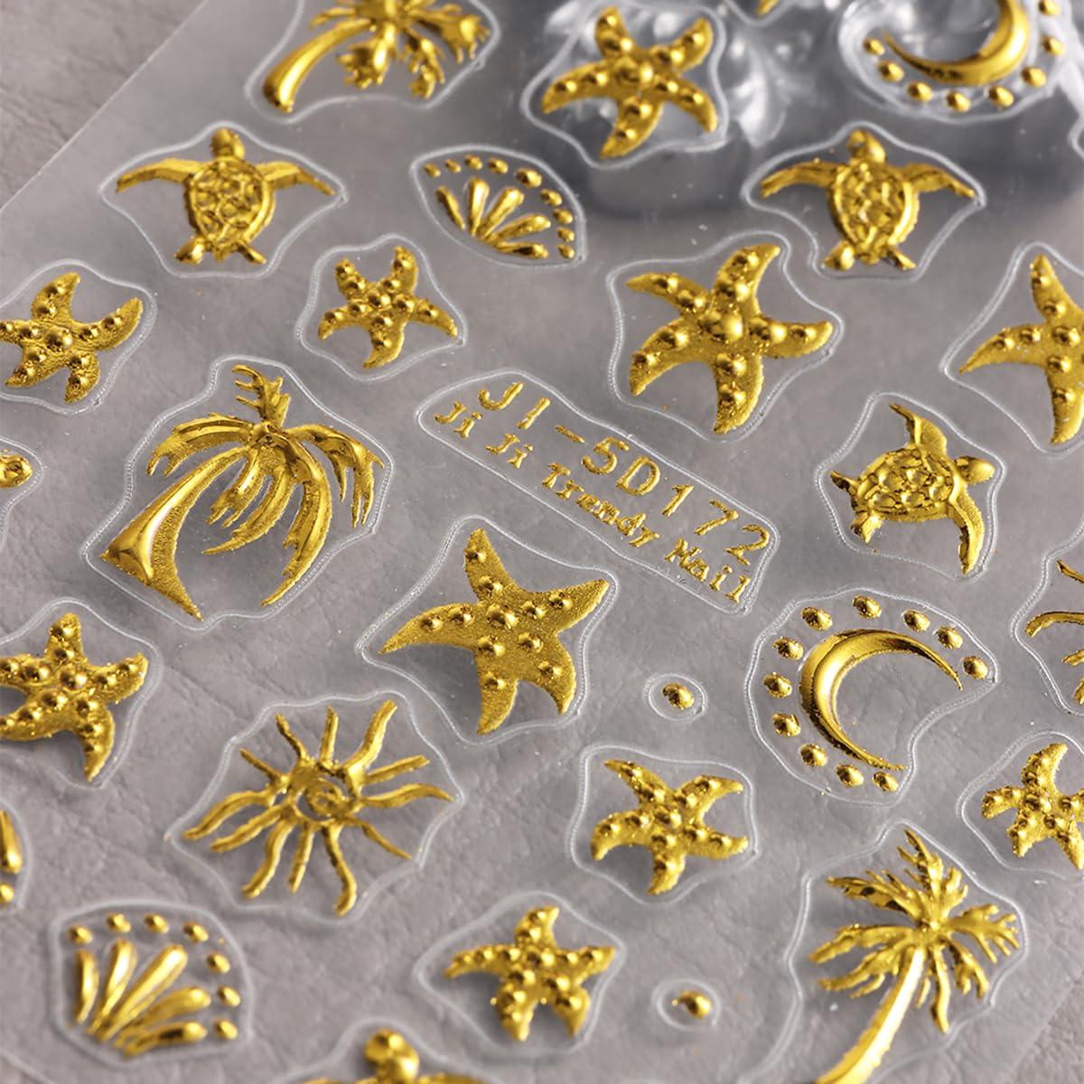 Calcomanías de Uñas 5D Relieve Verano FBABFBUO 2PCS