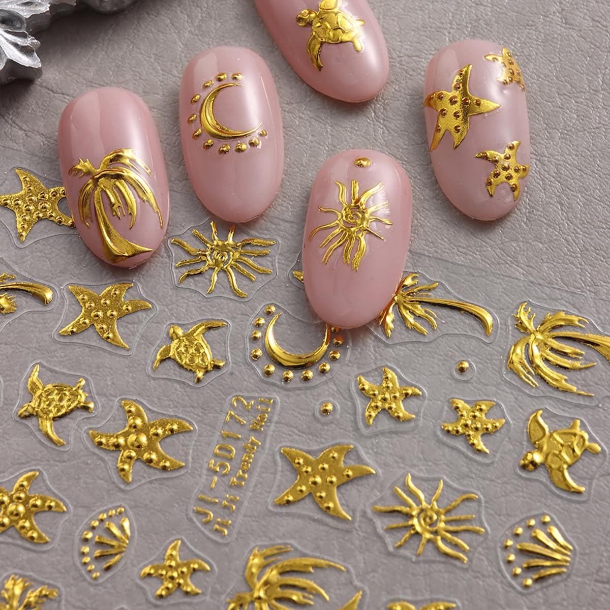 Calcomanías de Uñas 5D Relieve Verano FBABFBUO 2PCS