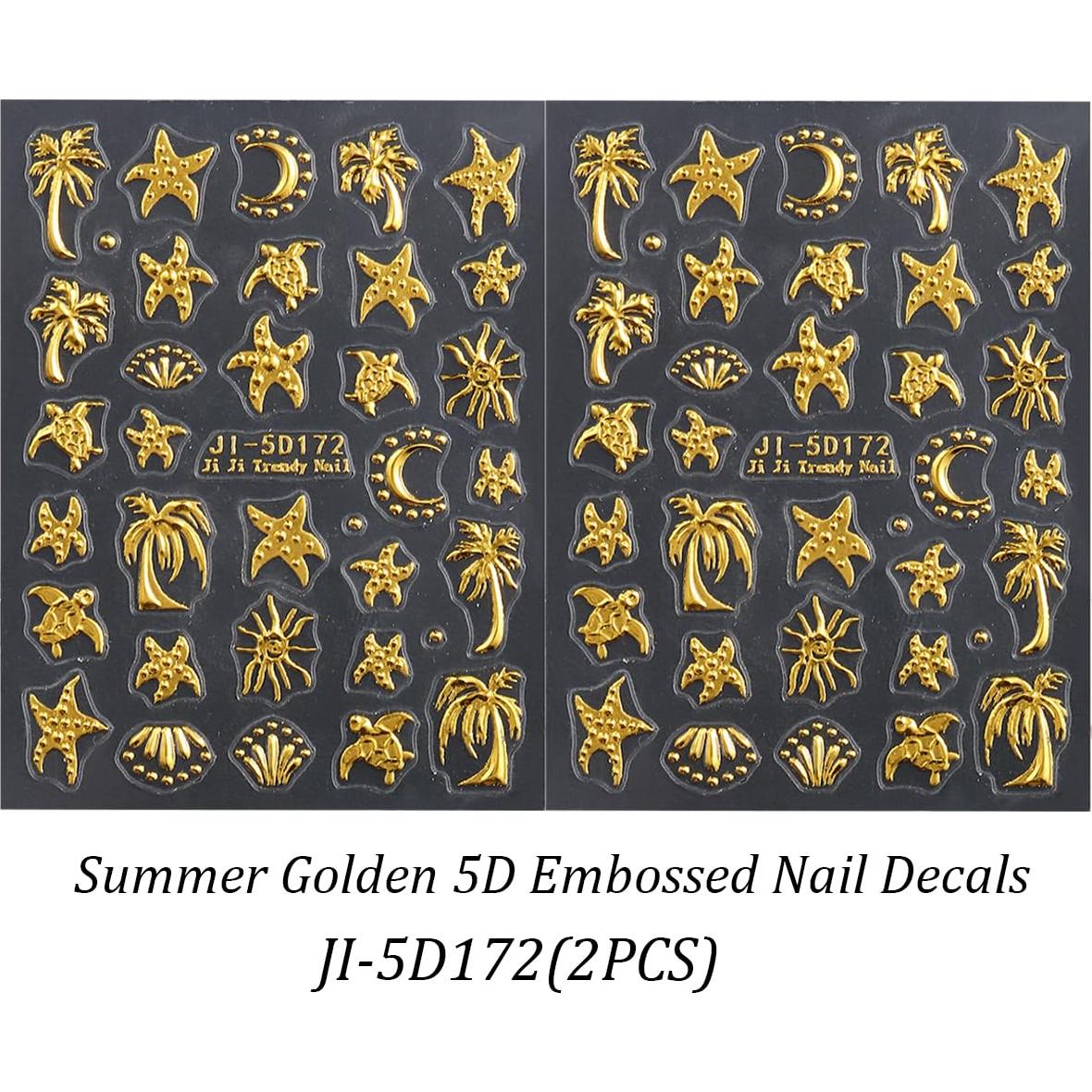 Calcomanías de Uñas 5D Relieve Verano FBABFBUO 2PCS