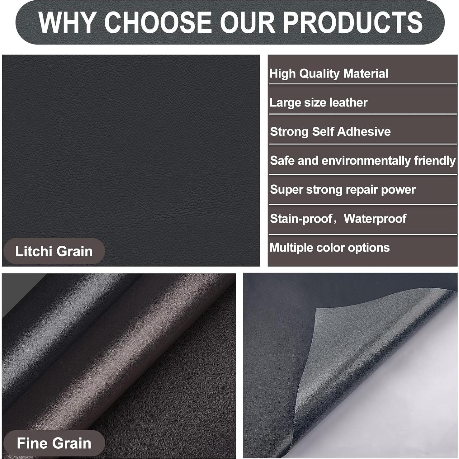 Cinta de Reparación de Cuero Soyuna 43x200 cm Gris Autoadhesiva