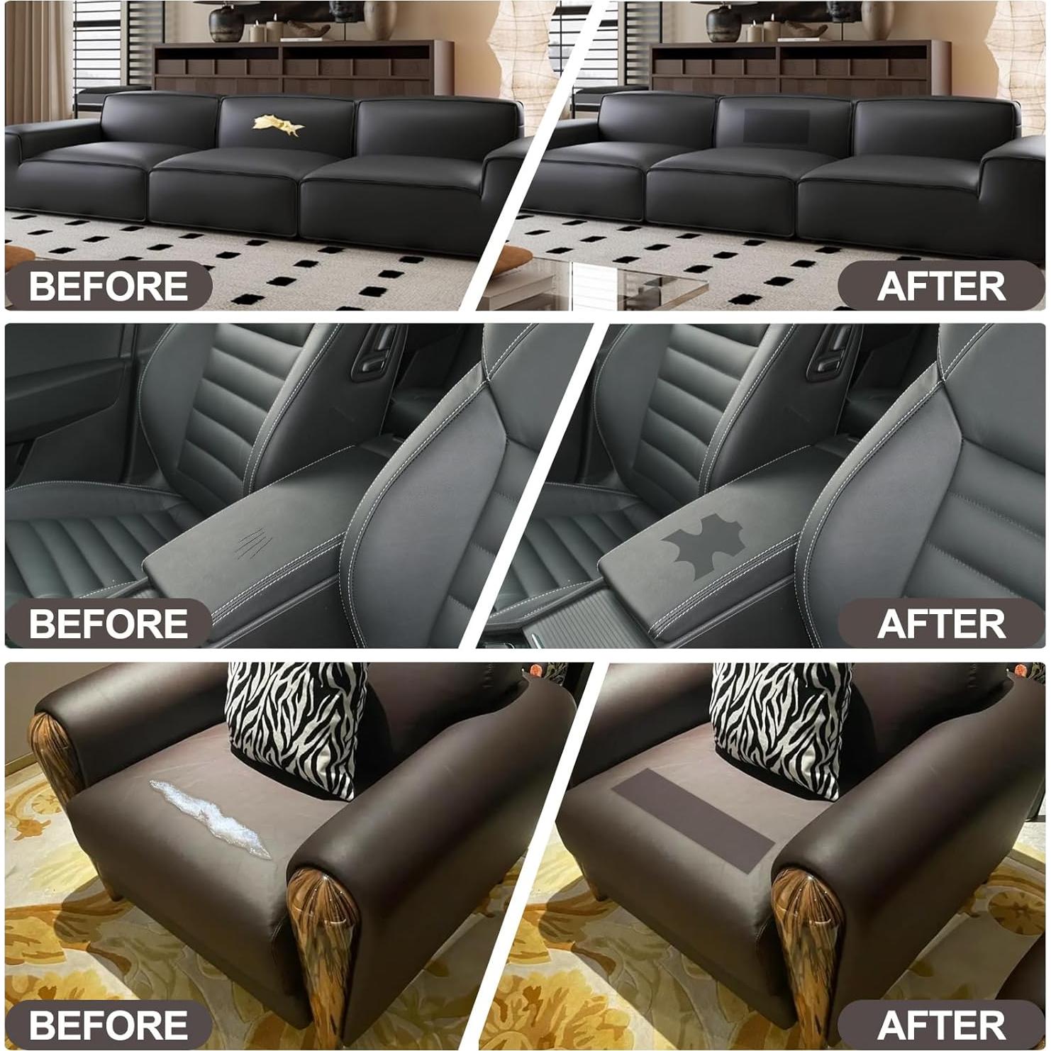 Cinta de Reparación de Cuero Soyuna 43x200 cm Gris Autoadhesiva