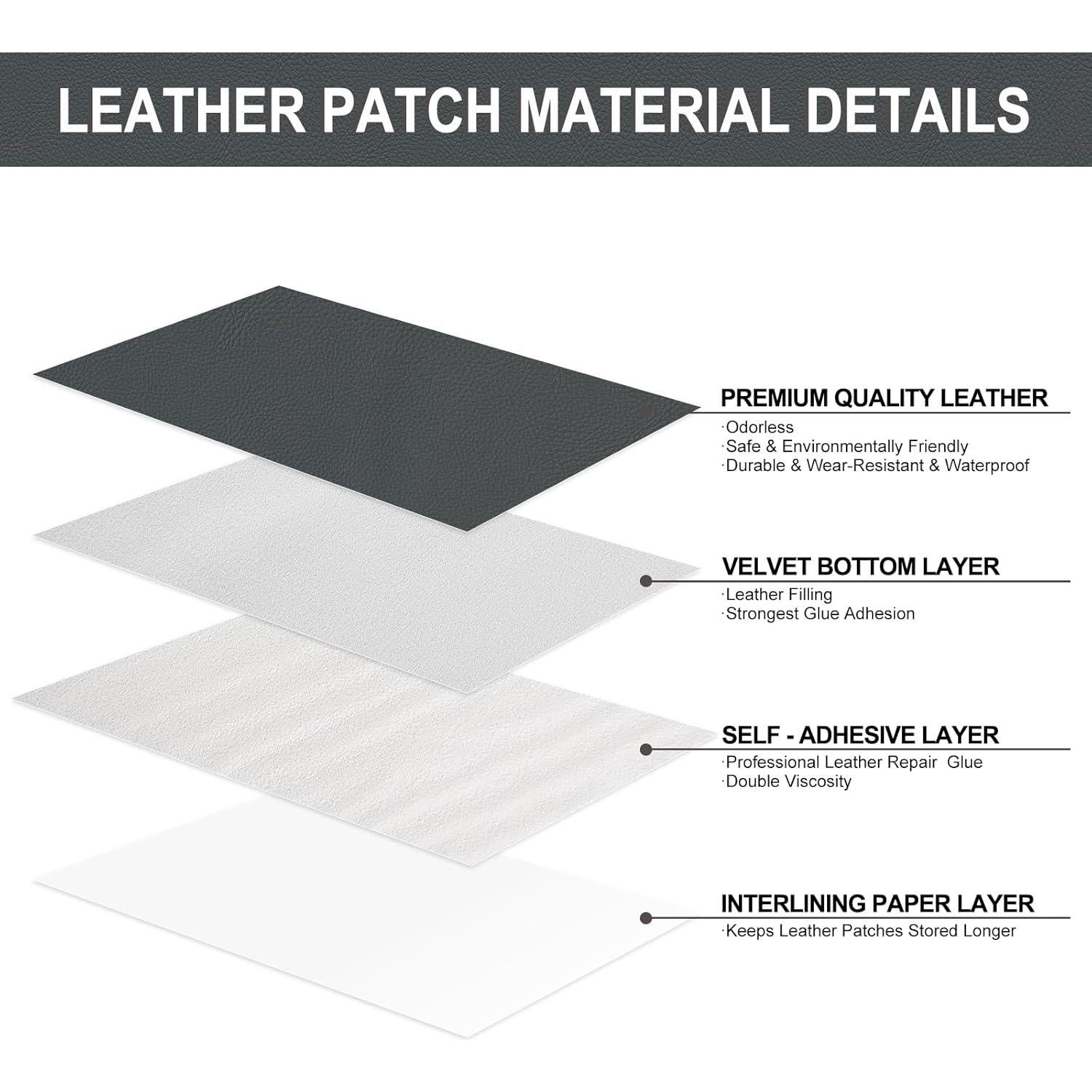 Cinta de Reparación de Cuero Soyuna 43x200 cm Gris Autoadhesiva