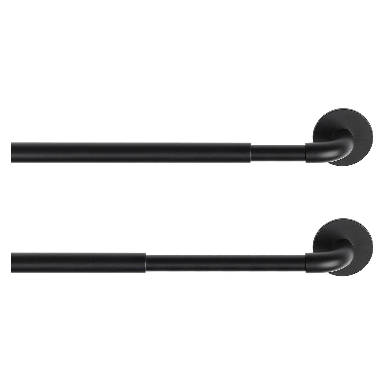 Varilla de Cortina Autoadhesiva KXLIFE 11-17 cm 2 Paquete Negro