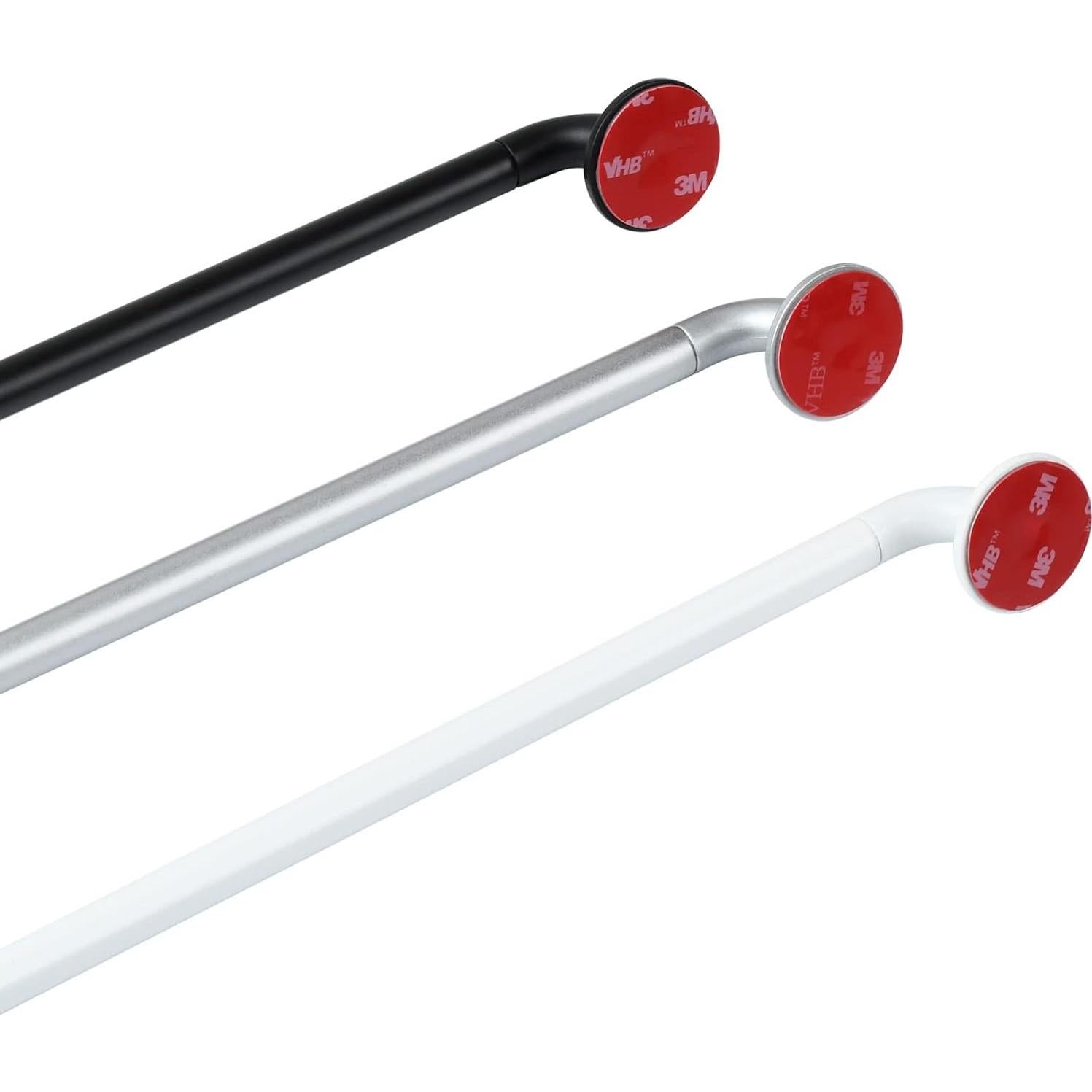 Varilla de Cortina Autoadhesiva KXLIFE 11-17 cm 2 Paquete Negro