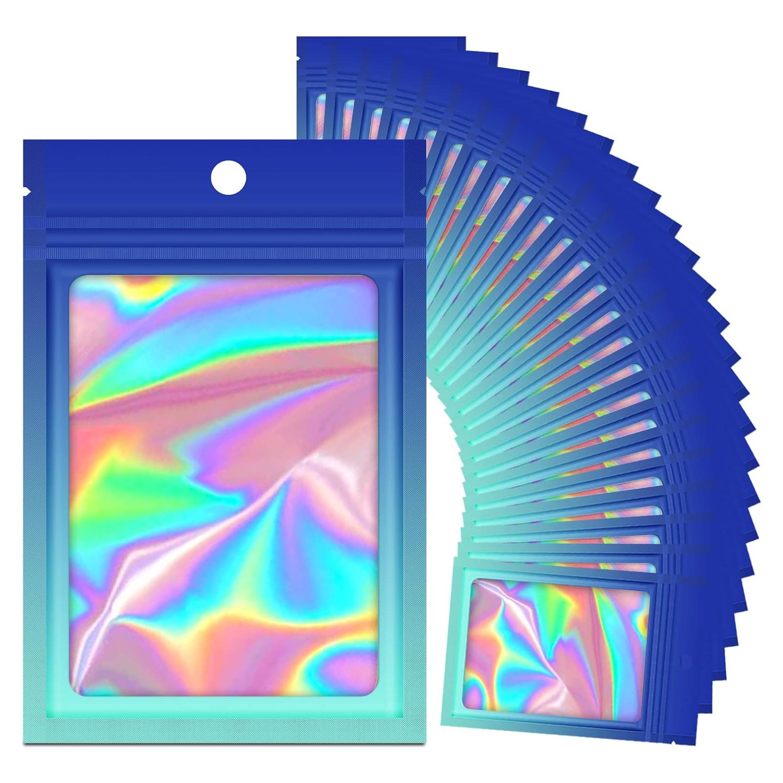 100 Bolsas Mylar Holográficas VEEMOS 8.9x11.9 cm Reutilizables