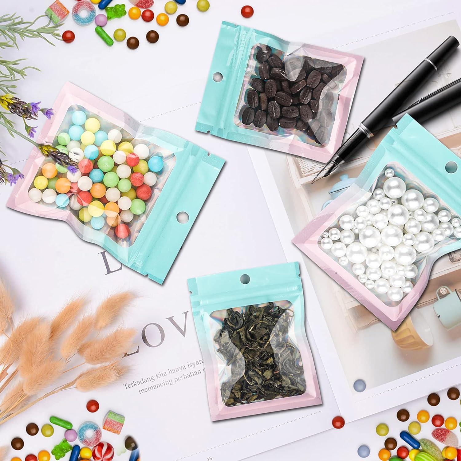 100 Bolsas Mylar Holográficas VEEMOS 8.9x11.9 cm Reutilizables