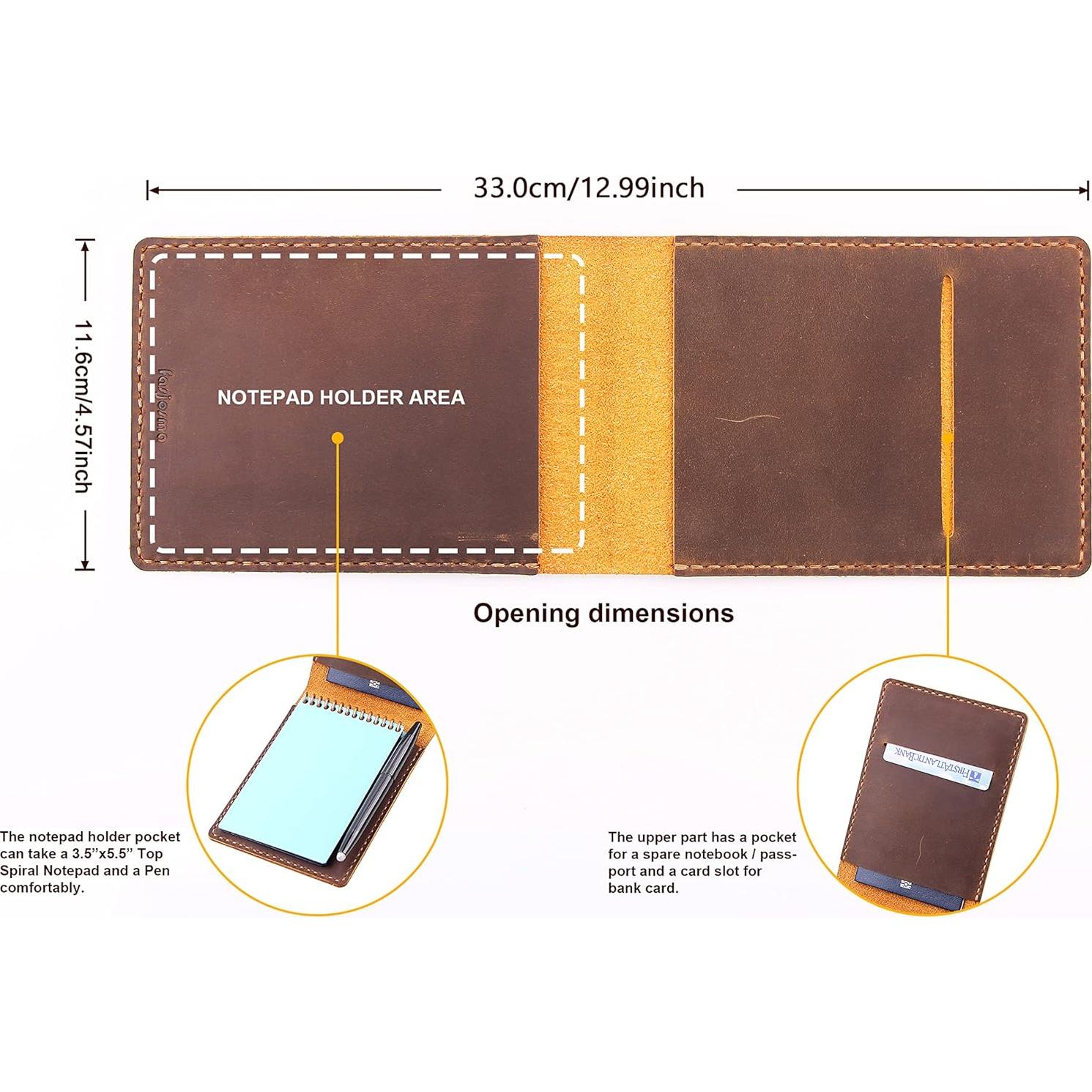 Cubierta de Cuero Fasjosma para Cuaderno Espiral 3.5x5.5"