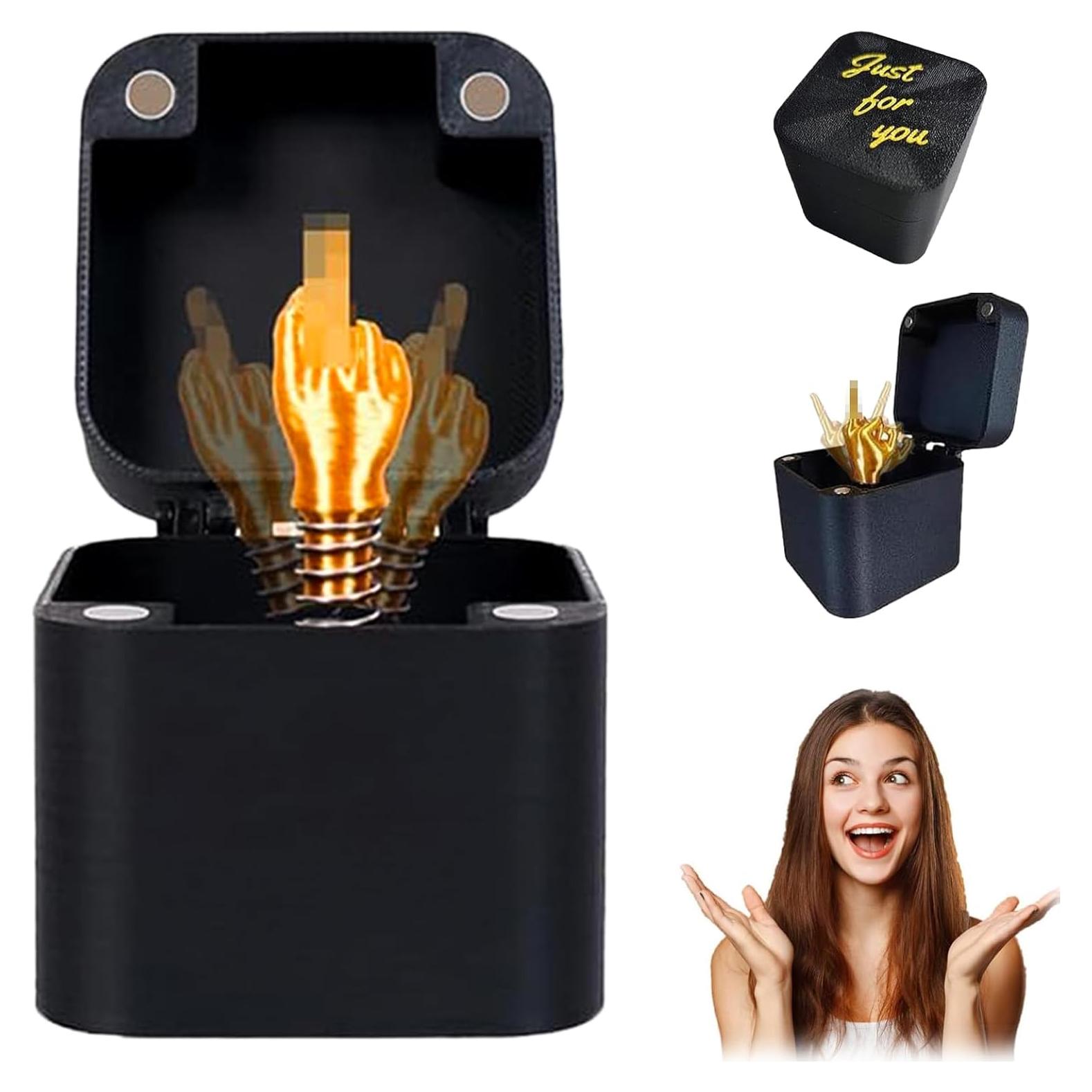 Caja de Regalo Sorpresa Dedo Medio RAESOUL - Broma Divertida