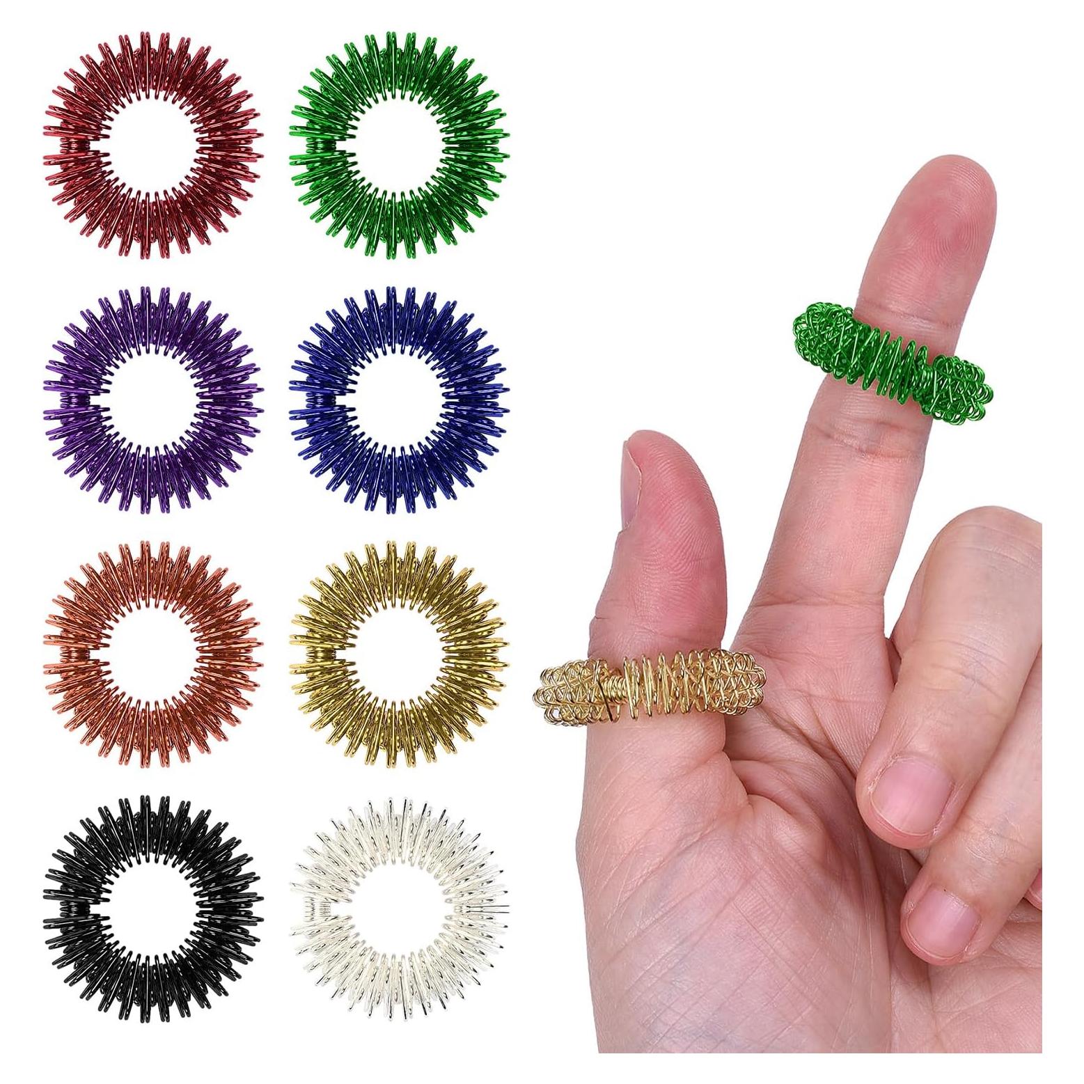 Anillos Sensoriales Espinosos Wisdompro - Paquete de 16 Colores