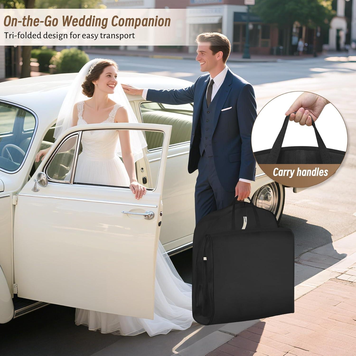 Bolsa de Vestido de Novia KIMBORA 72" con Bolsillos Negros