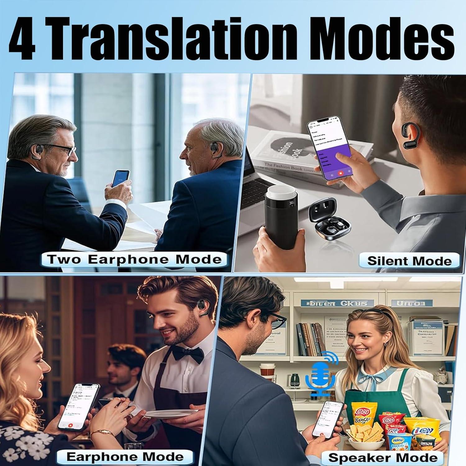 Auriculares de Traducción AI Haiseire M82 Negro Bluetooth