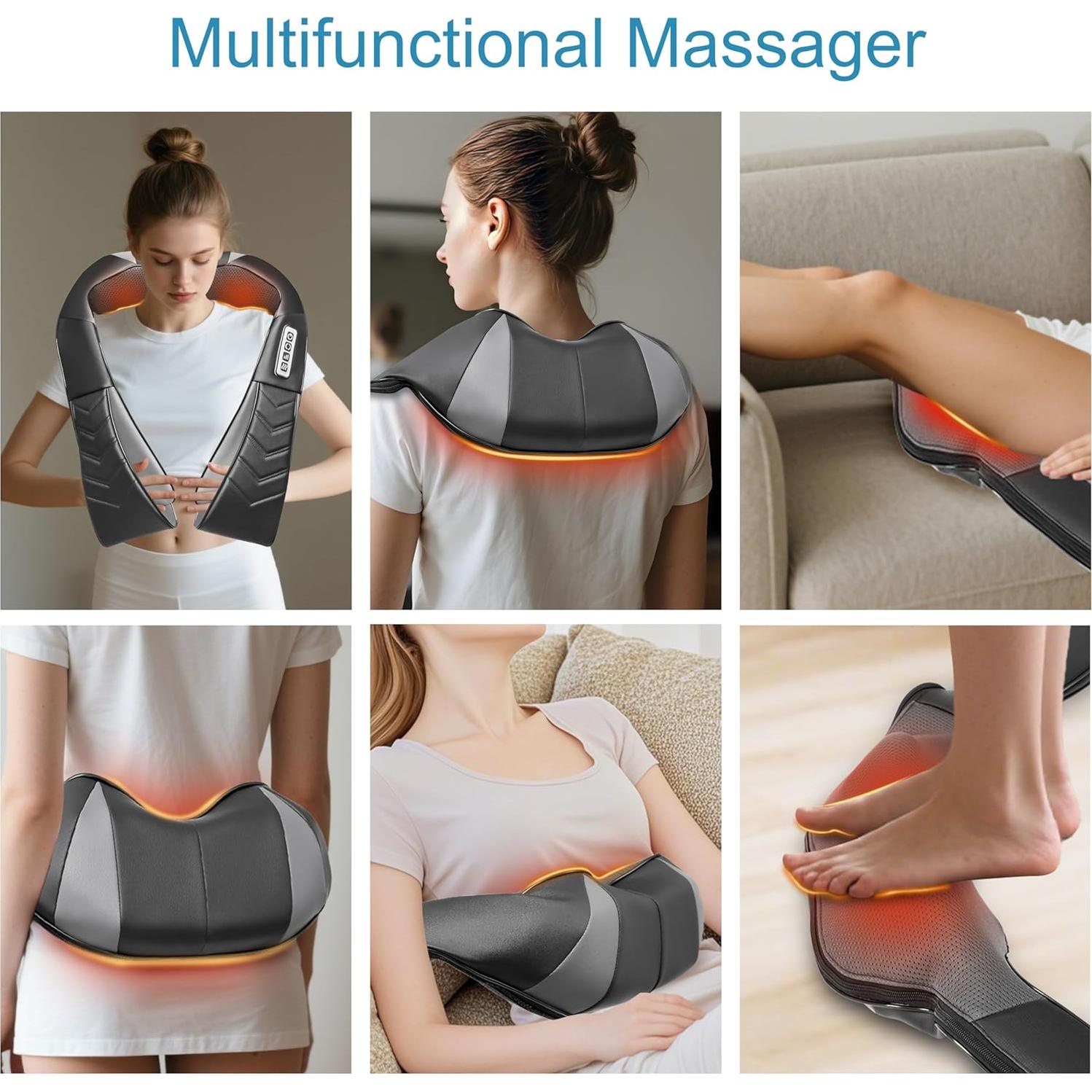 Masajeador Eléctrico Shiatsu Alliggic con Calor 35.5x17.8cm