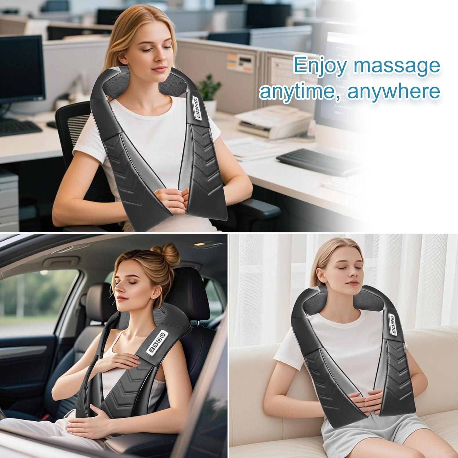 Masajeador Eléctrico Shiatsu Alliggic con Calor 35.5x17.8cm