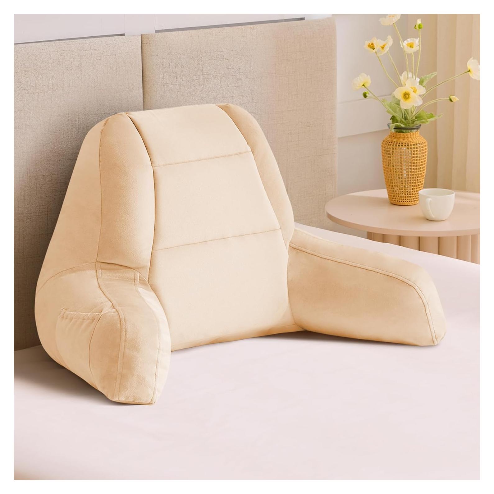 Almohada de Respaldo IASEAHK 45.72cm Beige para Leer en Cama