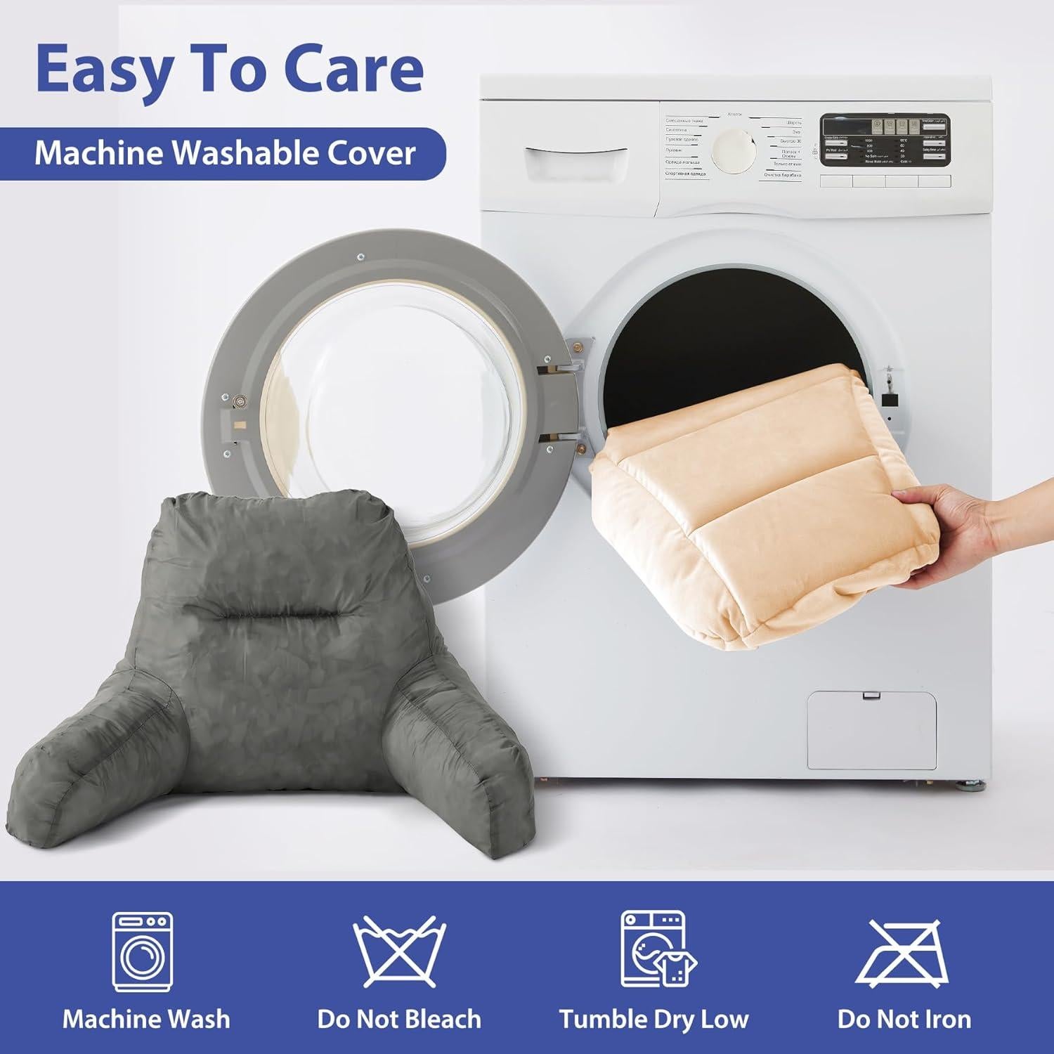 Almohada de Respaldo IASEAHK 45.72cm Beige para Leer en Cama