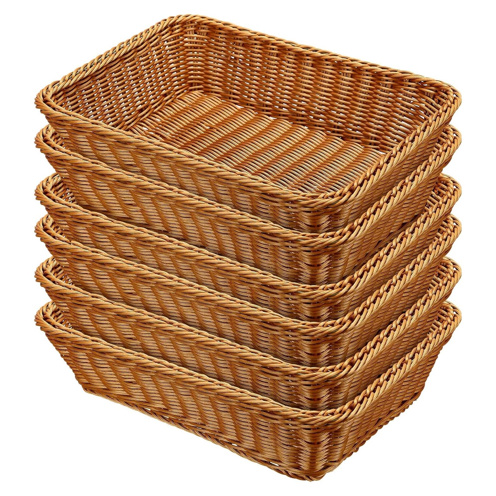 Cestas de Pan de Mimbre Eccliy 40.1x30x8.1 cm 6 Piezas