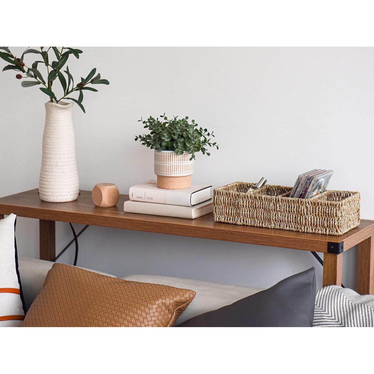 Cesta de Mimbre Pequeña StorageWorks 4 Secciones Natural