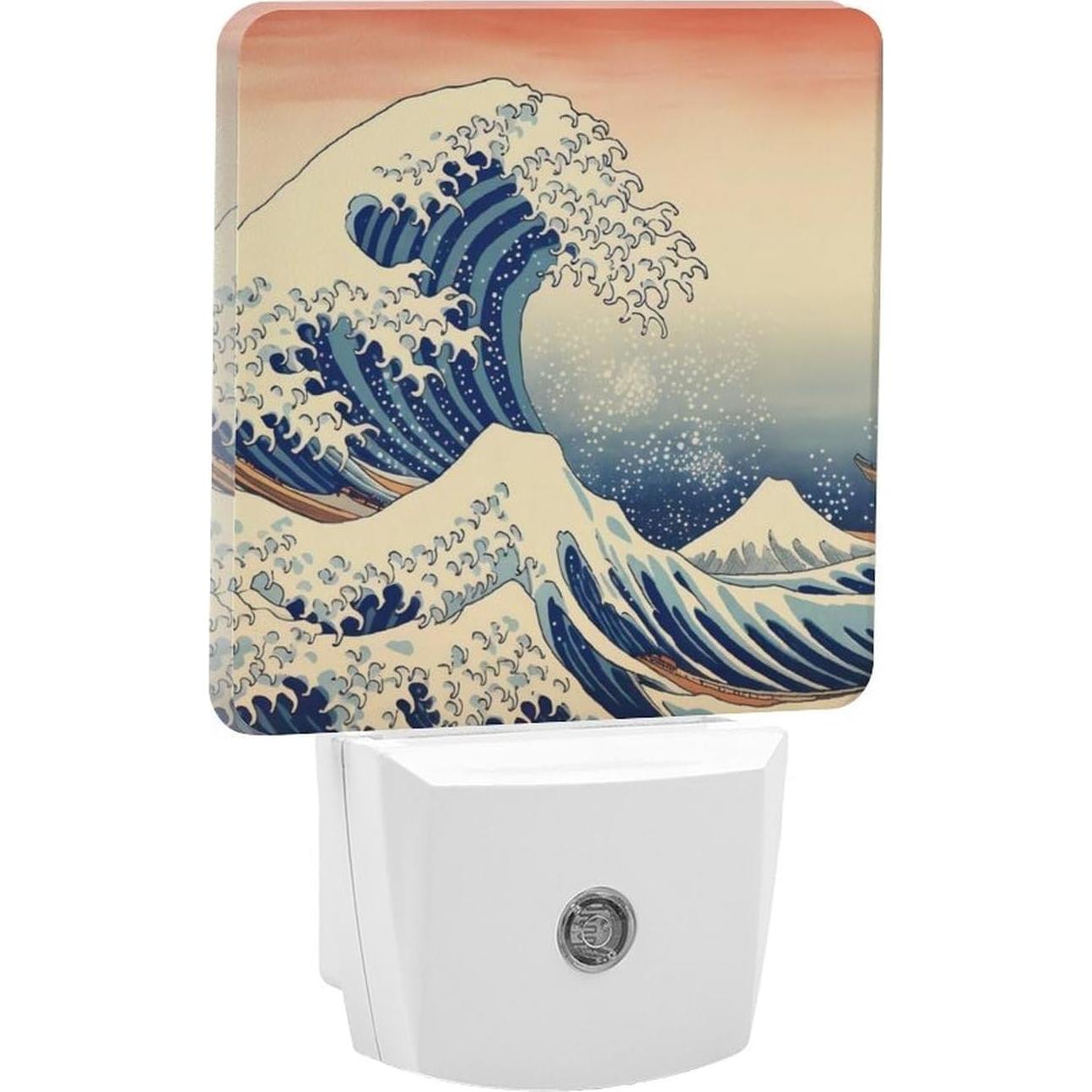 Luz Nocturna LED Enchufable YKJAHSD Olas del Océano 11.5x7.5 cm