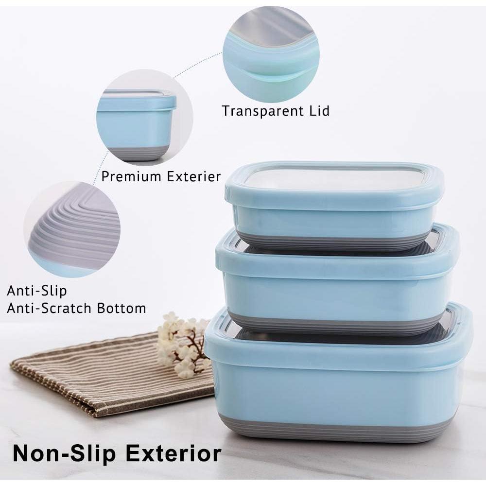 Contenedor de Ensalada Lille Home Acero Inoxidable 3 Piezas 1.4L