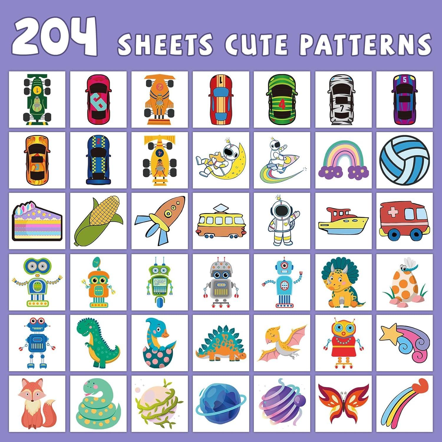 Tatuajes Temporales para Niños EMOME - 204 Hojas Coloridas