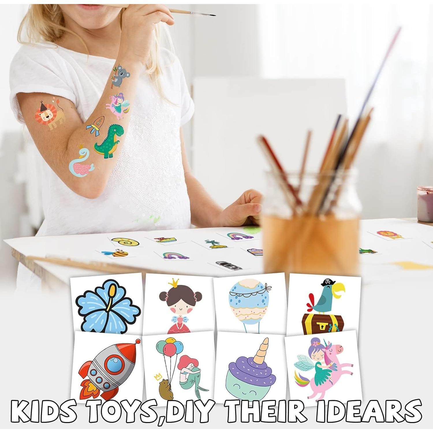 Tatuajes Temporales para Niños EMOME - 204 Hojas Coloridas