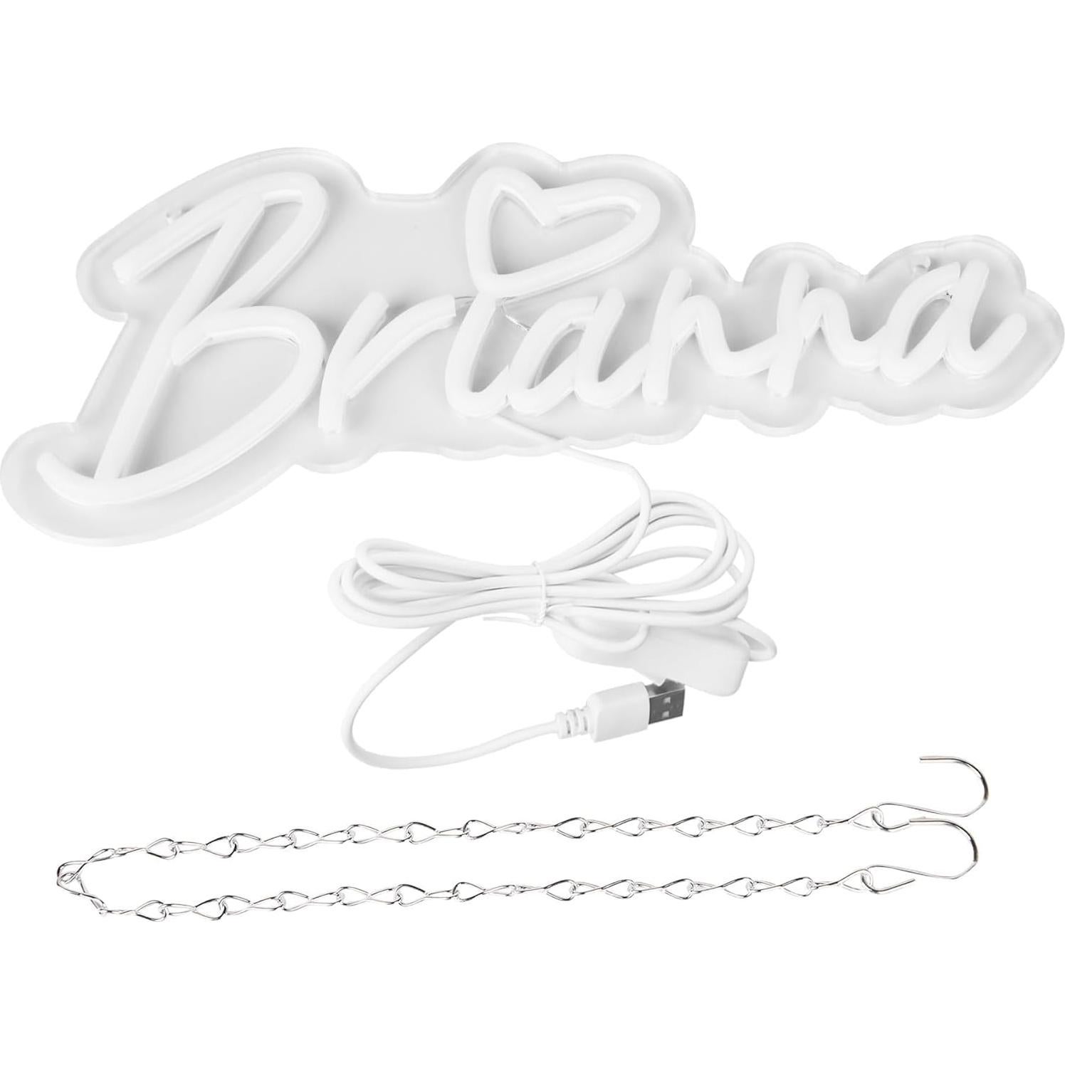 Letrero de Neón LED Personalizado Brianna Rosa 34x14.5cm