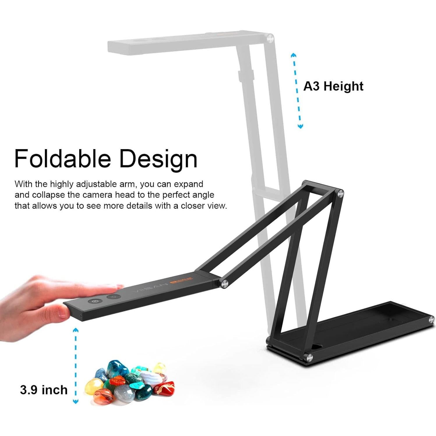 Cámara de Documentos VIISAN P4U-A 13MP 4K con Luz LED y Micrófono