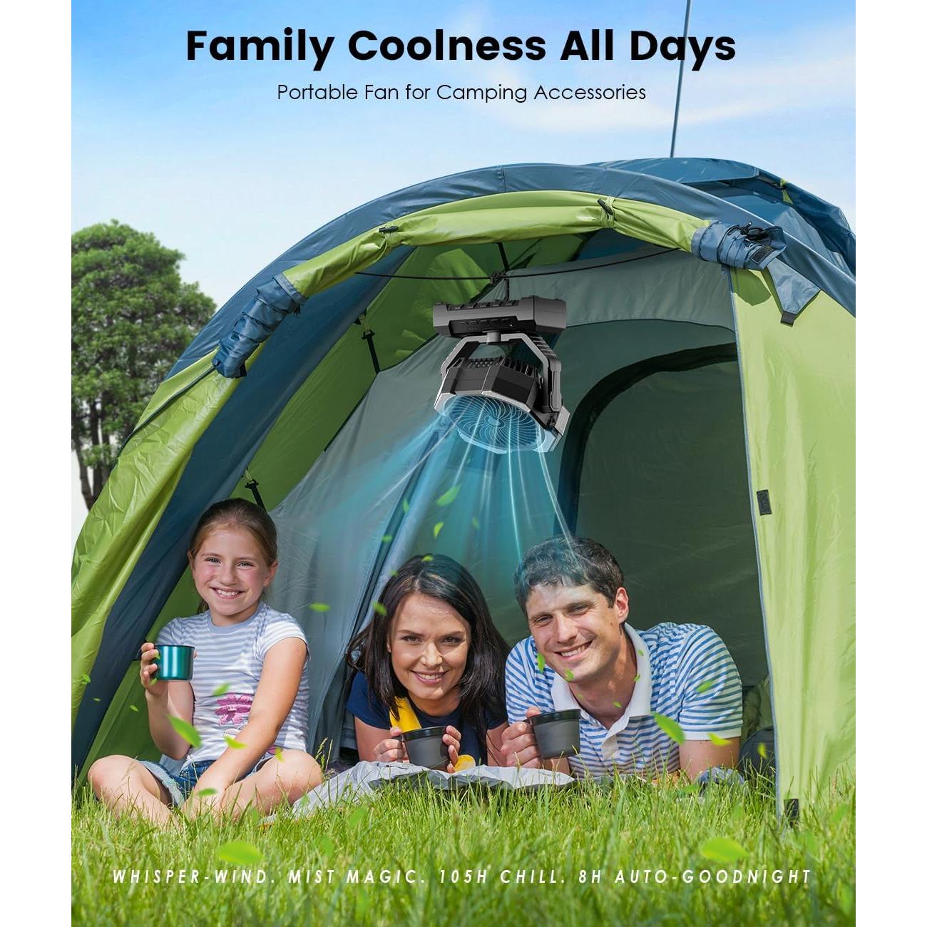 Ventilador de Camping Aopircs F038 con Nebulización 30000mAh