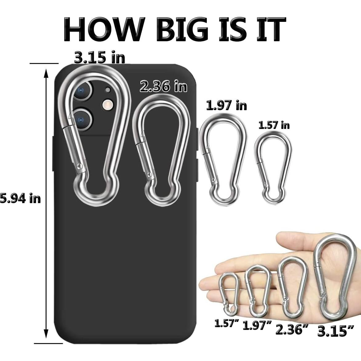 Ganchos de Resorte Ekunbuy Acero Inoxidable 304 4 cm 8 Piezas