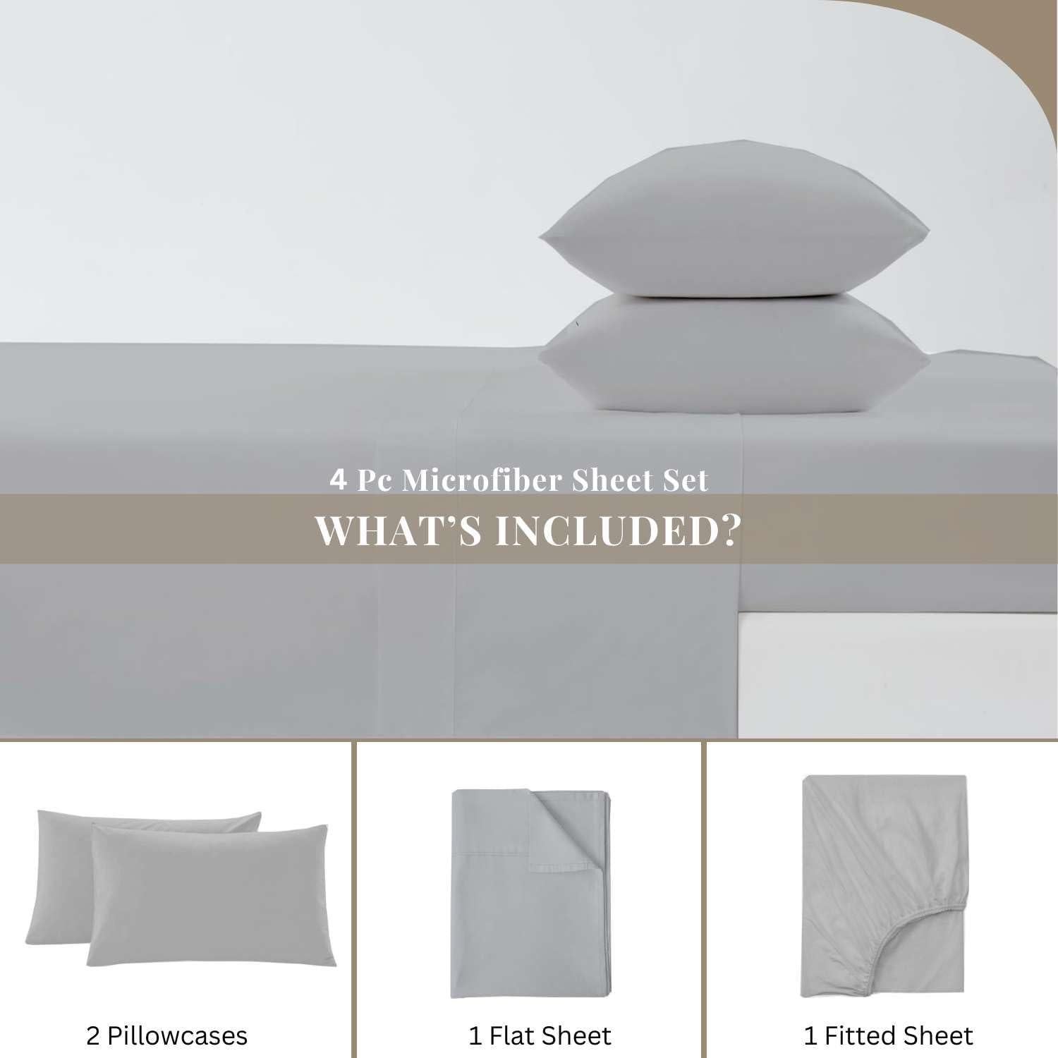 Juego de Sábanas de Lujo 4 Piezas Microfibra Incredible Bedding Queen