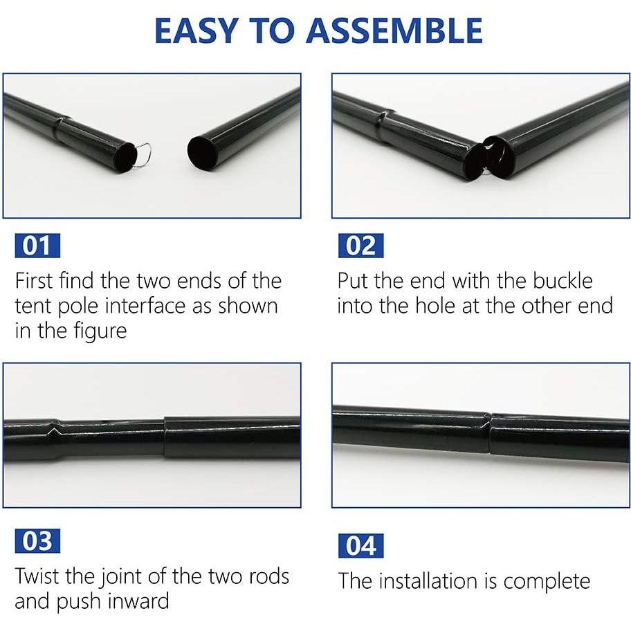 Varillas de tienda ajustables Sailupxinyuan - 2 paquetes 1.9m