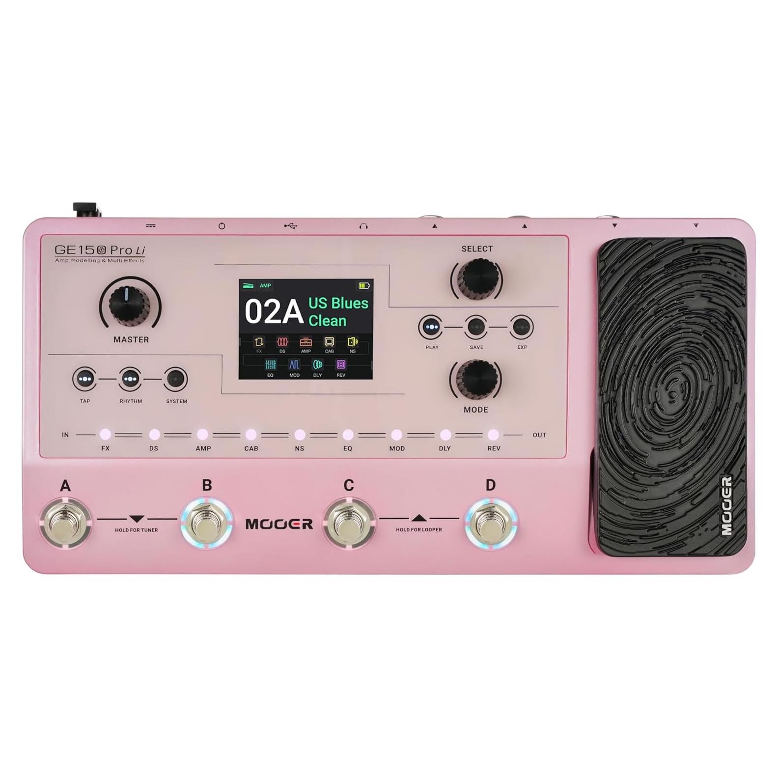 Pedal de Efectos MOOER GE150 Pro Li Rosa para Guitarra