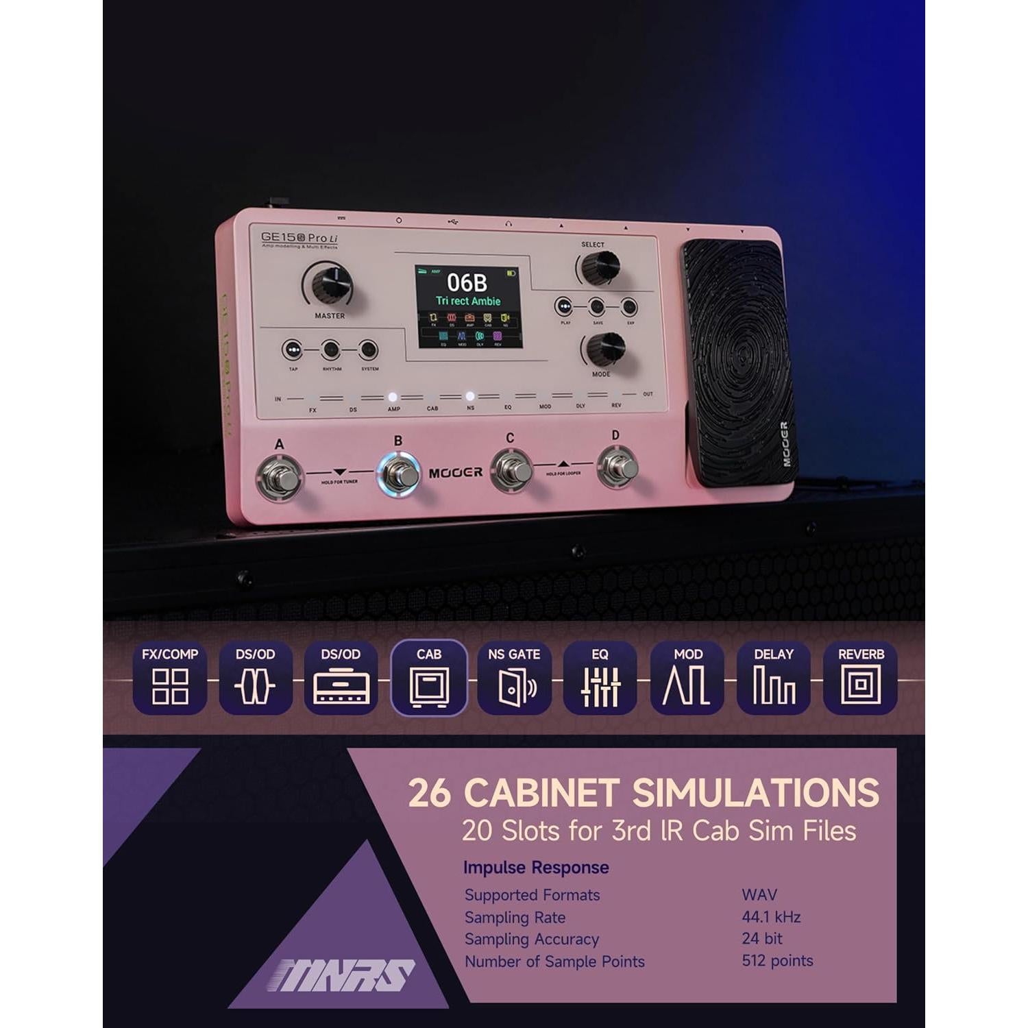 Pedal de Efectos MOOER GE150 Pro Li Rosa para Guitarra