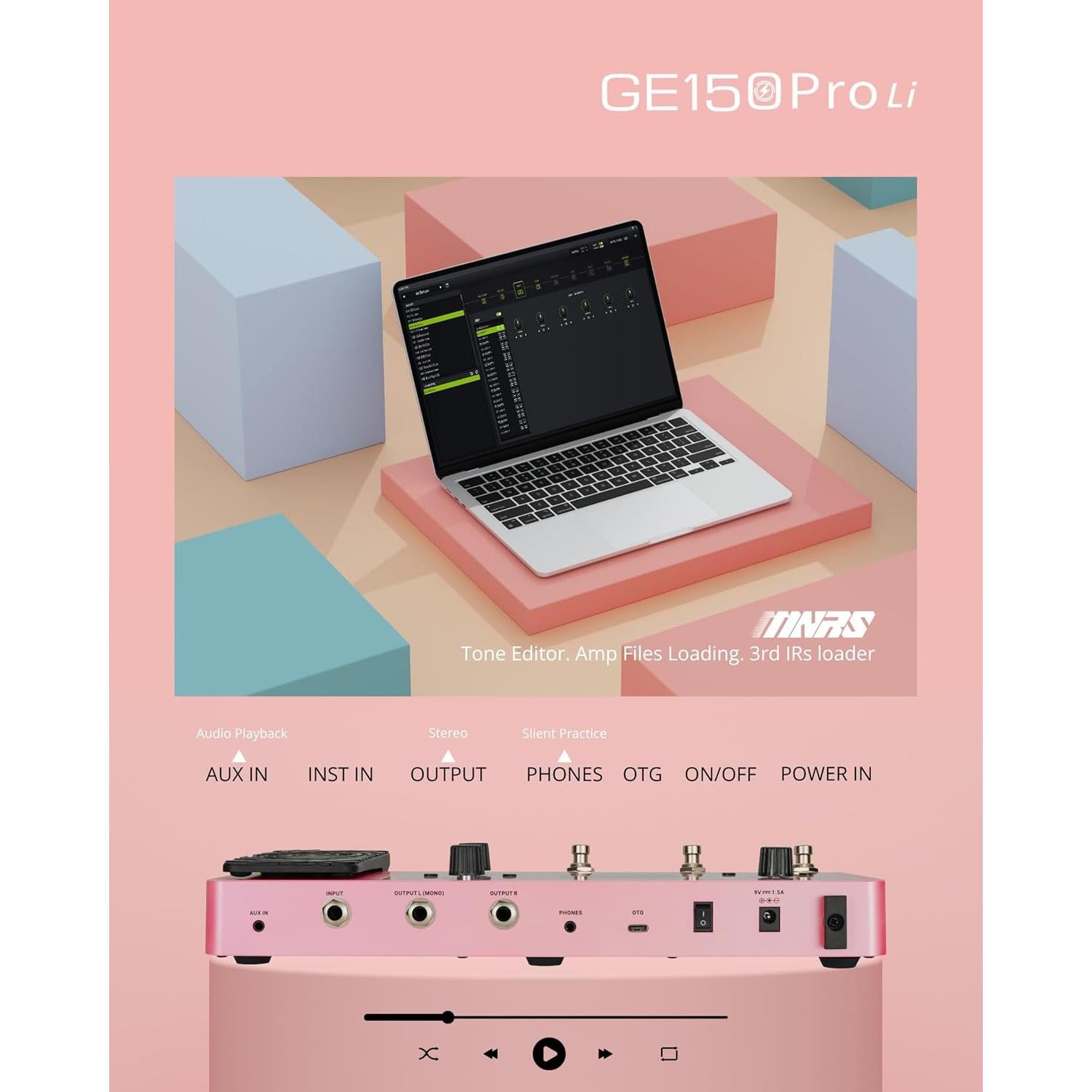 Pedal de Efectos MOOER GE150 Pro Li Rosa para Guitarra