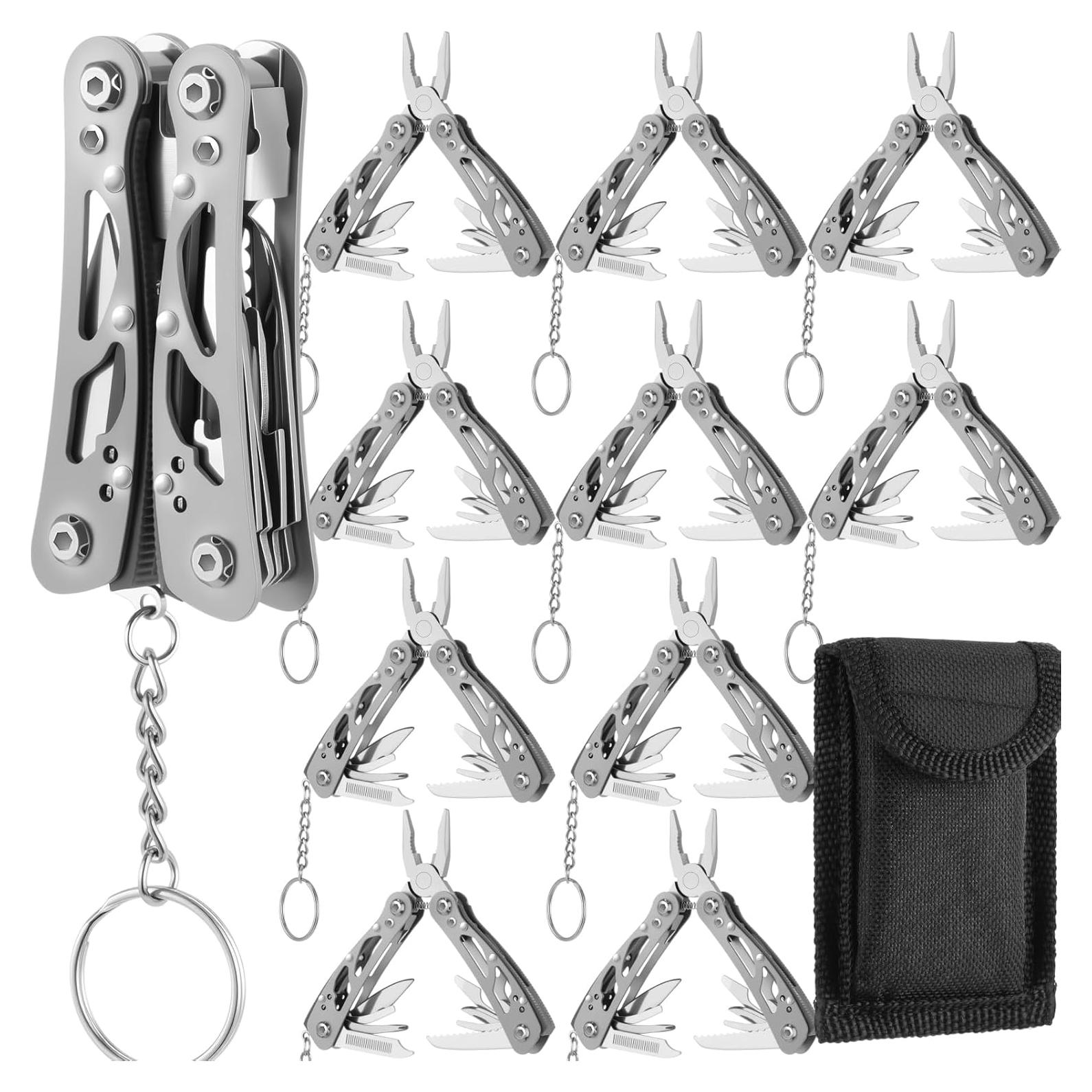 10 Sets Multiherramienta Plegable Lasnten Acero Inoxidable Gris
