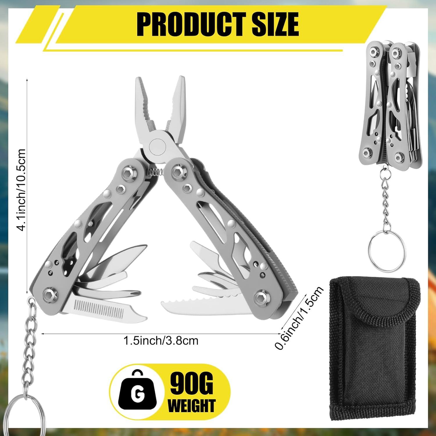 10 Sets Multiherramienta Plegable Lasnten Acero Inoxidable Gris