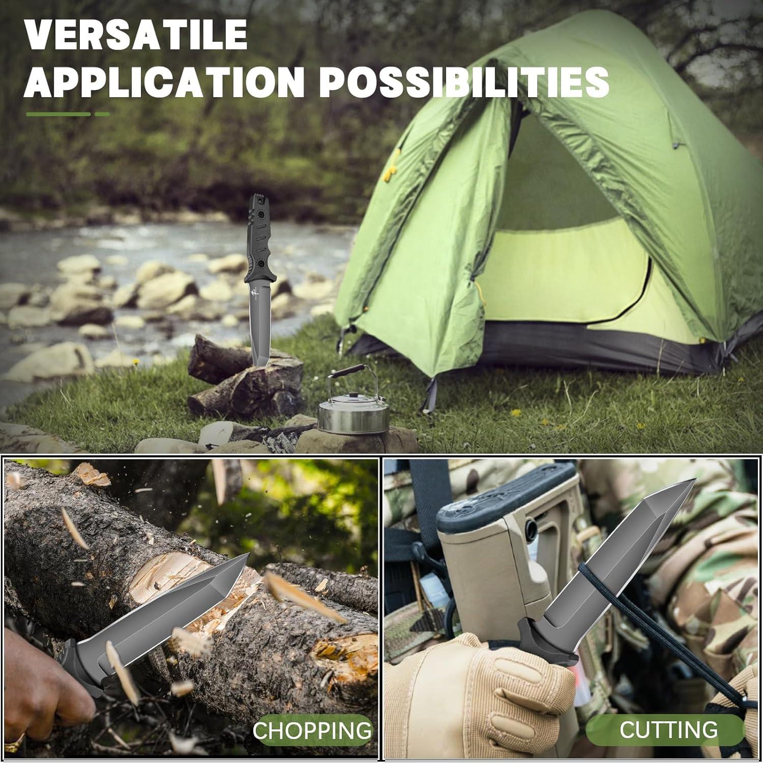 Cuchillo Fijo Dragón Púrpura con Funda Kydex 24.5cm Negro