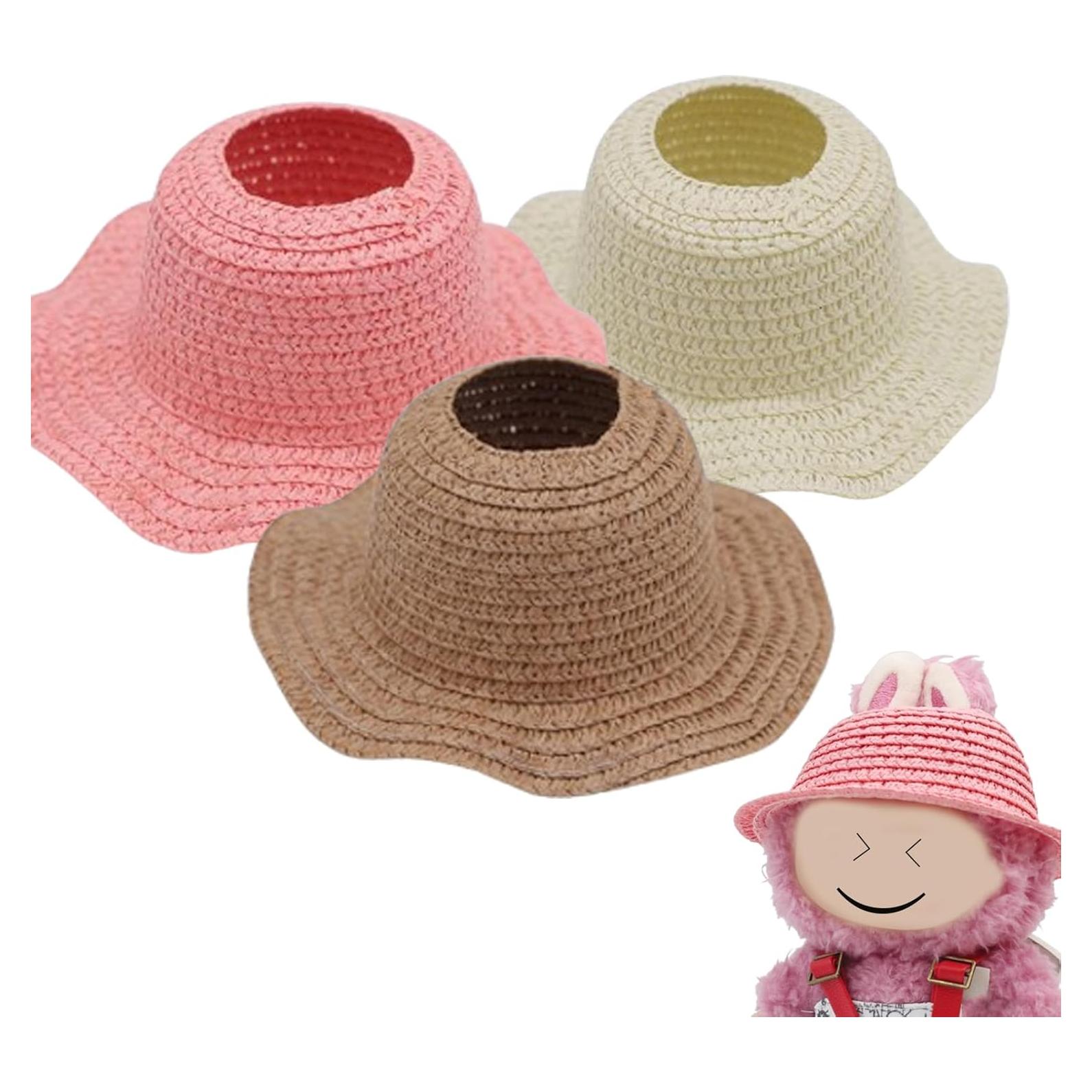 Conjunto 3 Sombreros Coloridos Labubu para Muñecas 17cm