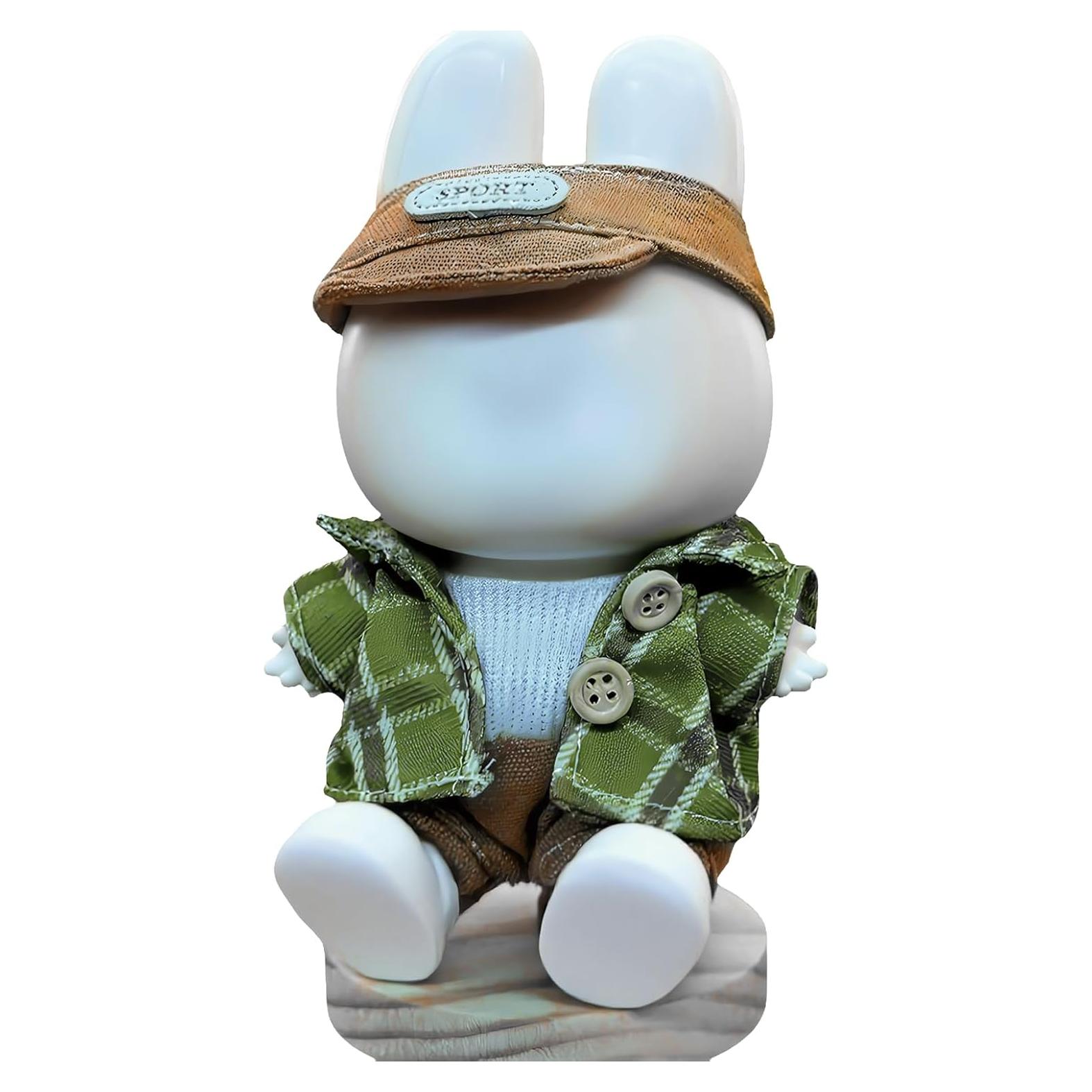 17cm Doll Clothes Designer Set （NO Doll）-Vintage Casual Style Jacket with Hat-Sitting Original Outfits (Green)