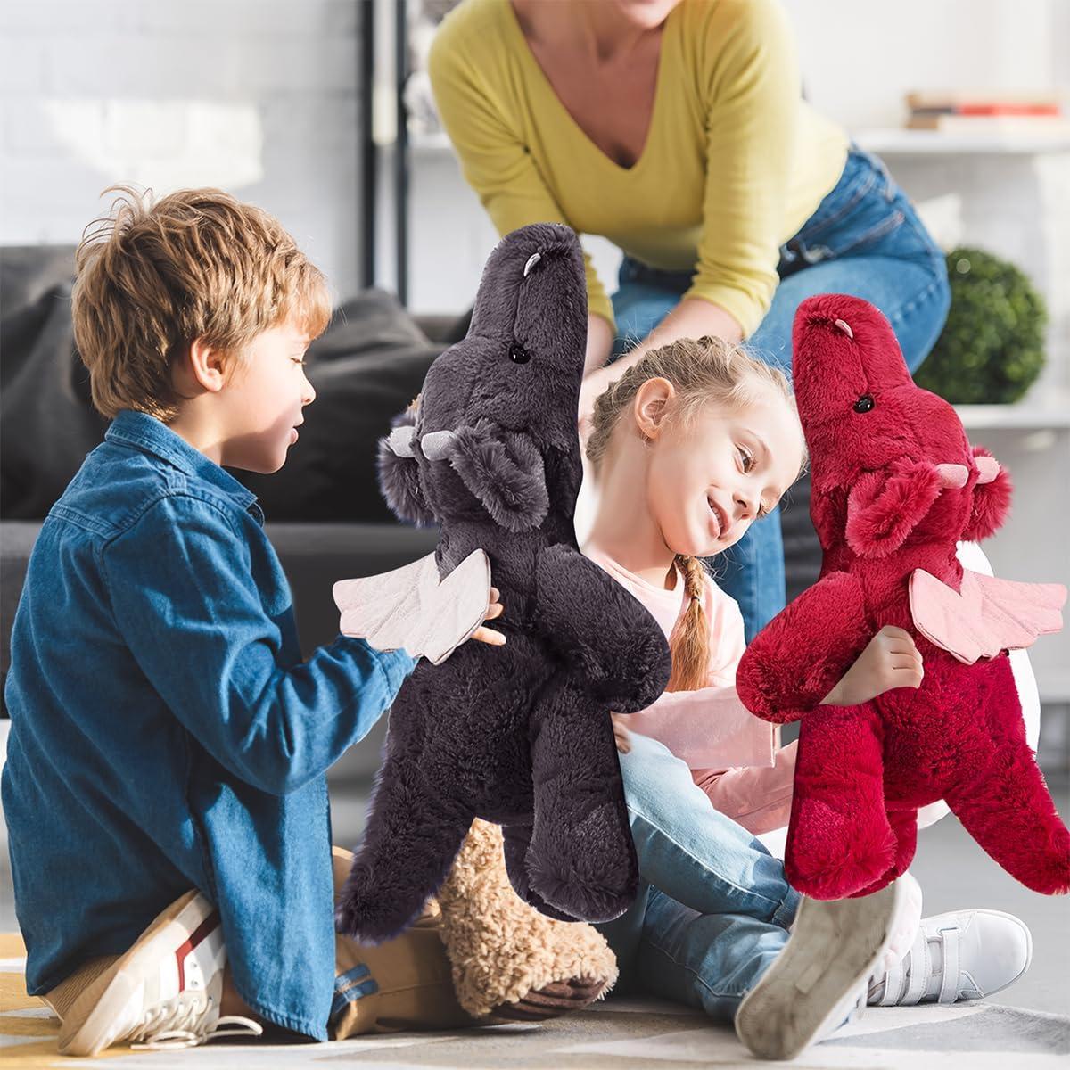 Dragón Negro de Peluche Gigante 47cm con Peso Gisqis