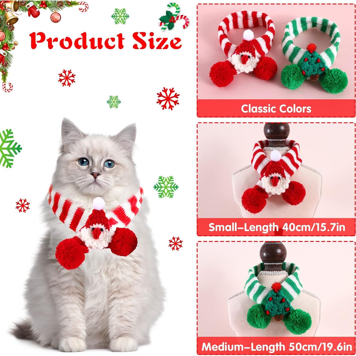 Bufanda Navideña para Mascotas Kunyeah - 2 Piezas, Pequeña