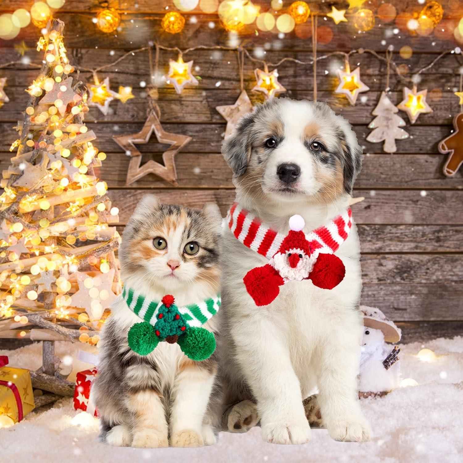 Bufanda Navideña para Mascotas Kunyeah - 2 Piezas, Pequeña