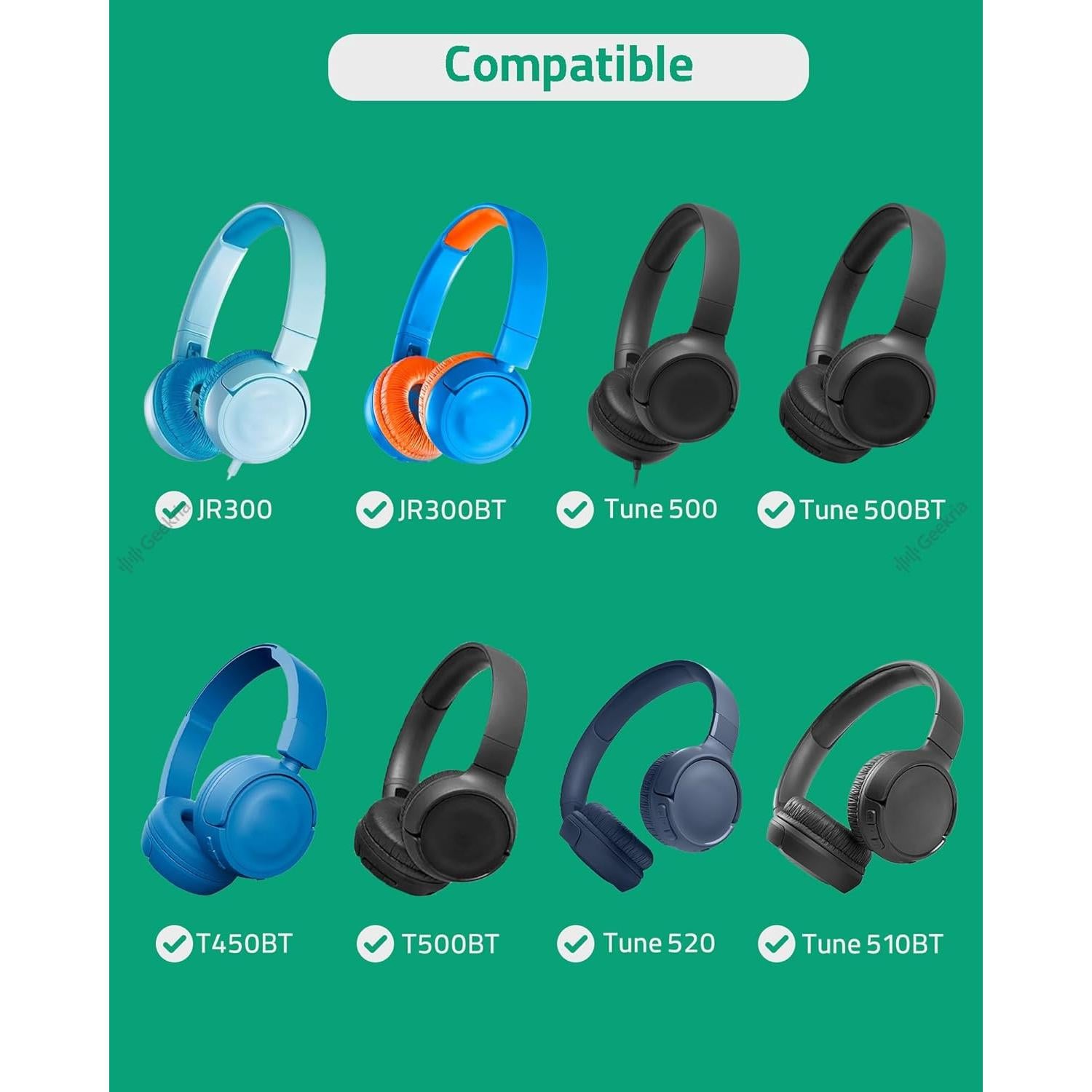 Almohadillas de Repuesto Geekria para Auriculares JBL - Negro